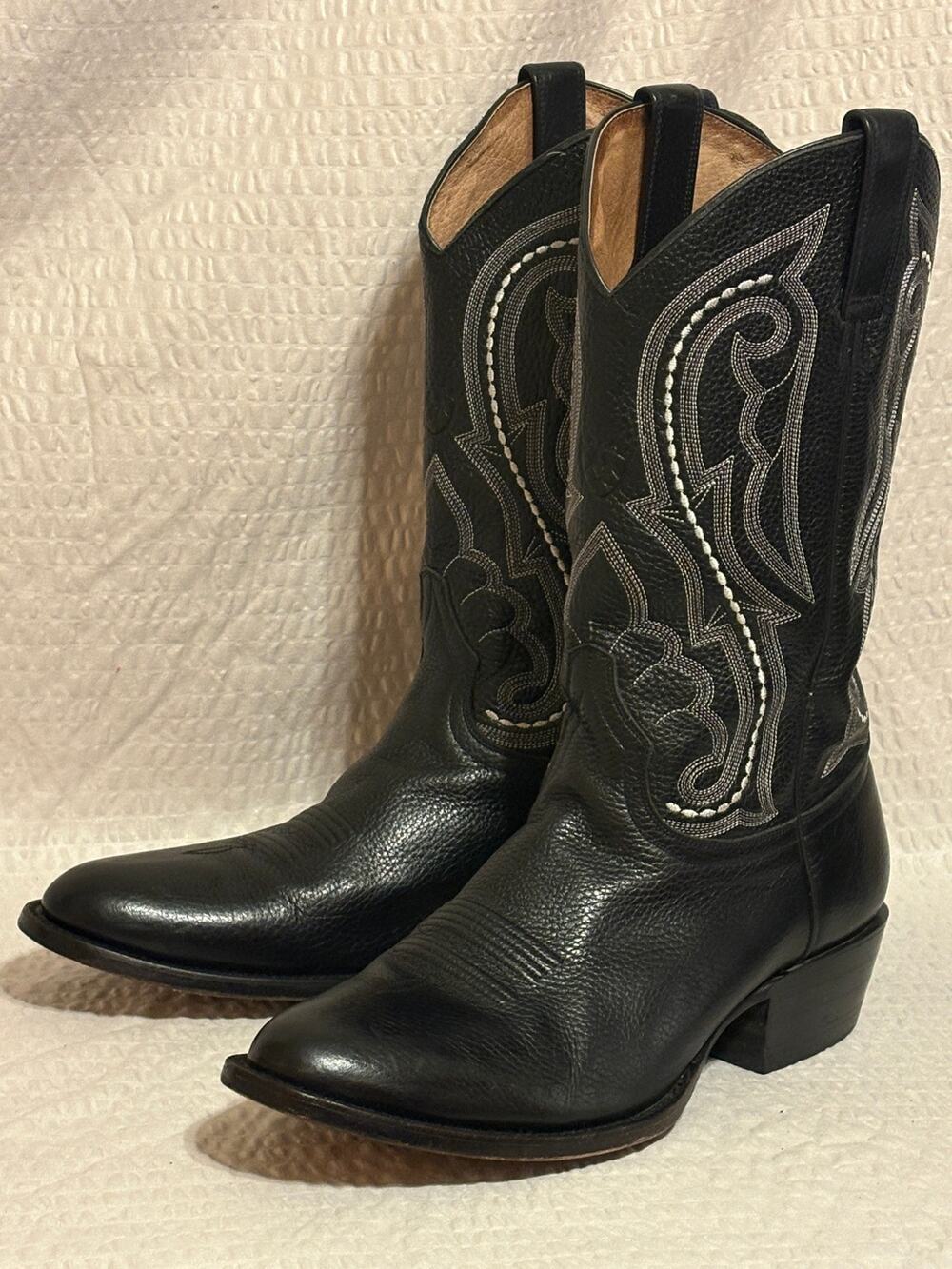 Ariat Black Leather Western Cowboy Men’s Boots Size 11.5D EUC Made in Mexico